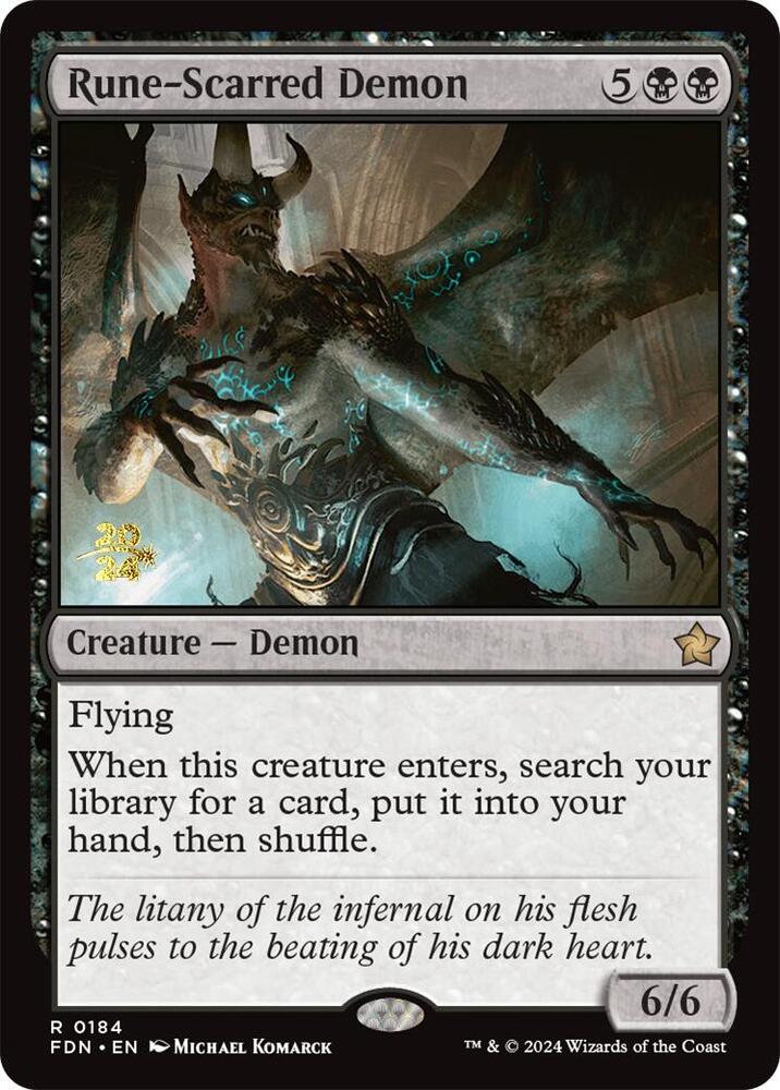 Rune-Scarred Demon - Prerelease Cards (PRE) NM *FOIL*