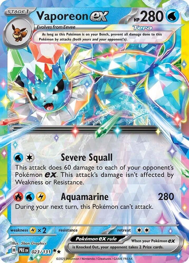 Vaporeon ex - 023/131 - SV: Prismatic Evolutions (PRE) NM *FOIL*