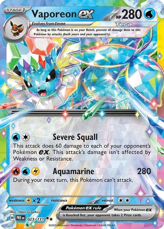 Vaporeon ex - 023/131 - SV: Prismatic Evolutions (PRE) NM *FOIL*