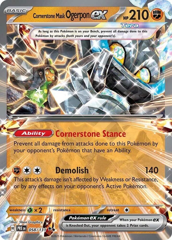 Cornerstone Mask Ogerpon ex - 058/131 - SV: Prismatic Evolutions (PRE) NM *FOIL*