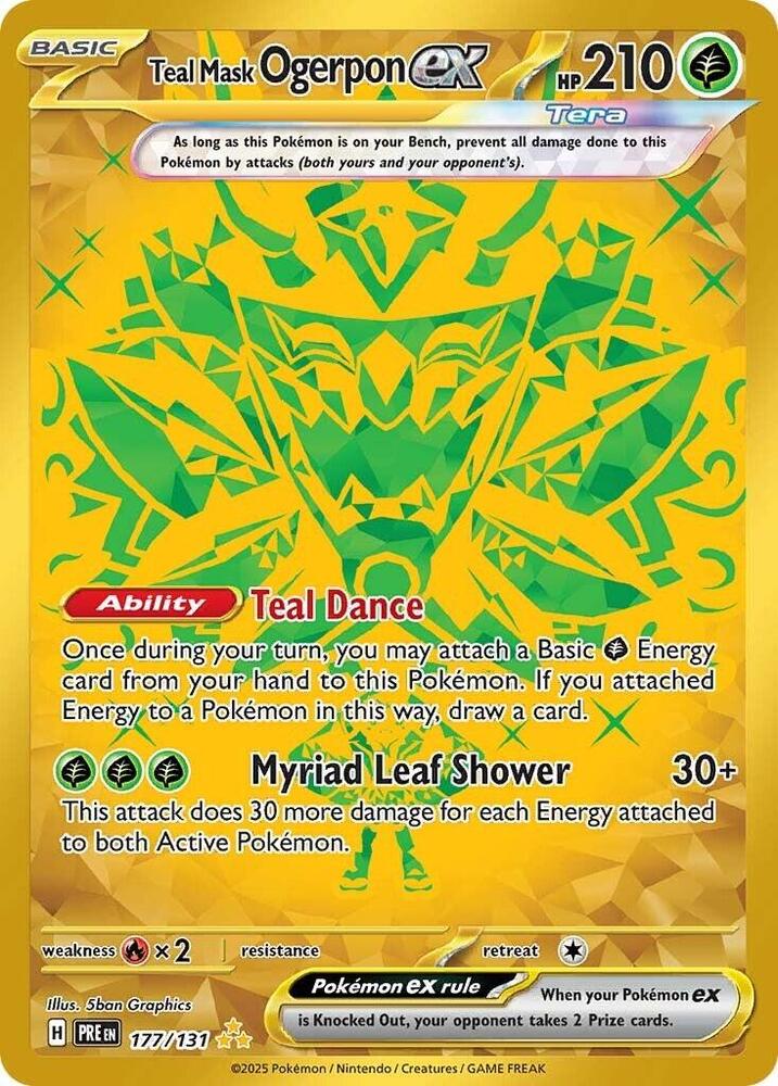 Teal Mask Ogerpon ex - 177/131 - SV: Prismatic Evolutions (PRE) NM *FOIL*