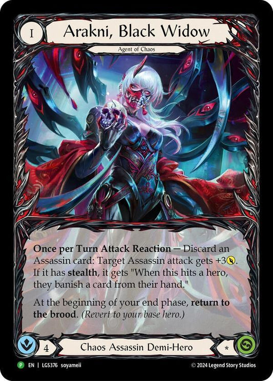 Arakni, Black Widow (Extended Art) - LGS376 - Flesh and Blood: Promo Cards (PR) Rainbow Foil NM *FOIL*