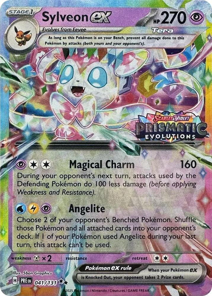 Sylveon ex - 041/131 (Prismatic Evolutions Stamp) - Miscellaneous Cards & Products (MCAP) NM