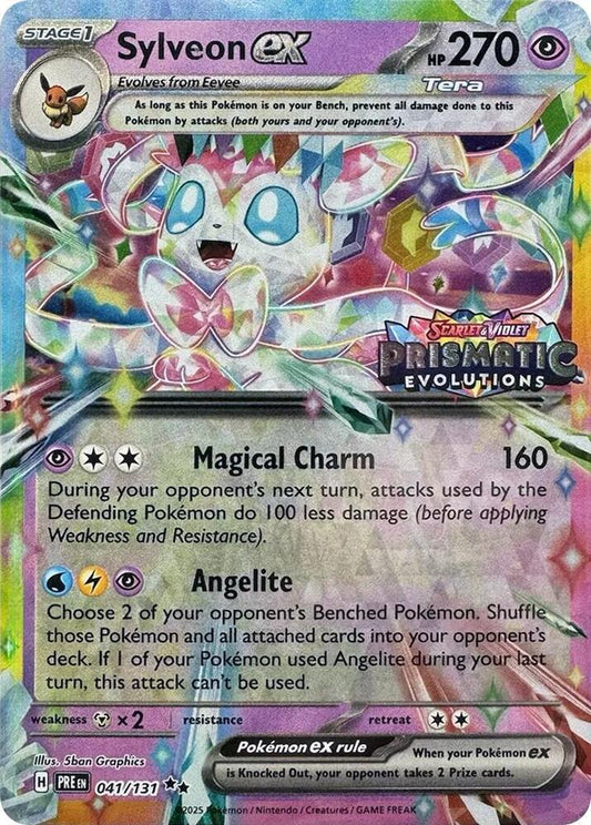 Sylveon ex - 041/131 (Prismatic Evolutions Stamp) - Miscellaneous Cards & Products (MCAP) NM