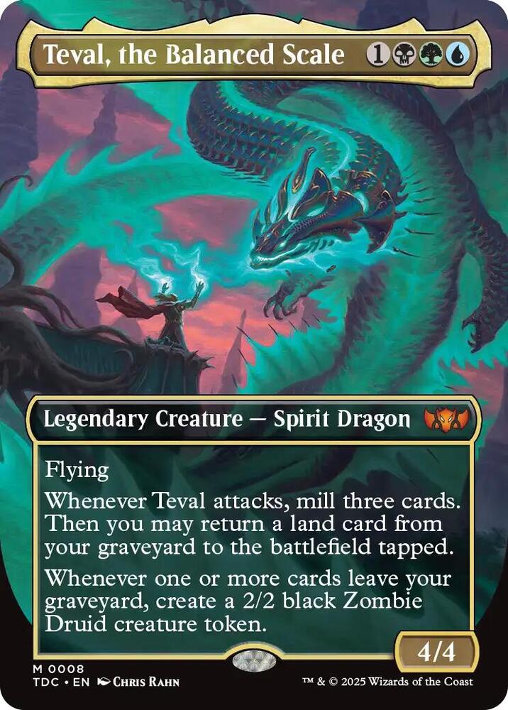 Teval, the Balanced Scale (Borderless) - Commander: Tarkir: Dragonstorm (TDC) NM