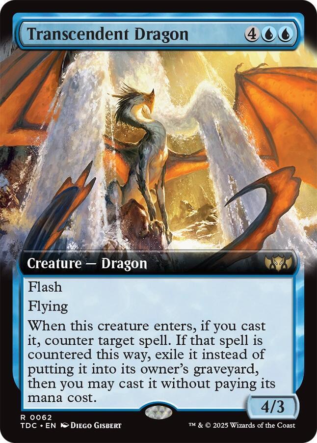 Transcendent Dragon (Extended Art) - Commander: Tarkir: Dragonstorm (TDC) NM