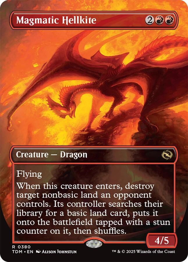 Magmatic Hellkite (Borderless) - Tarkir: Dragonstorm (TDM) NM