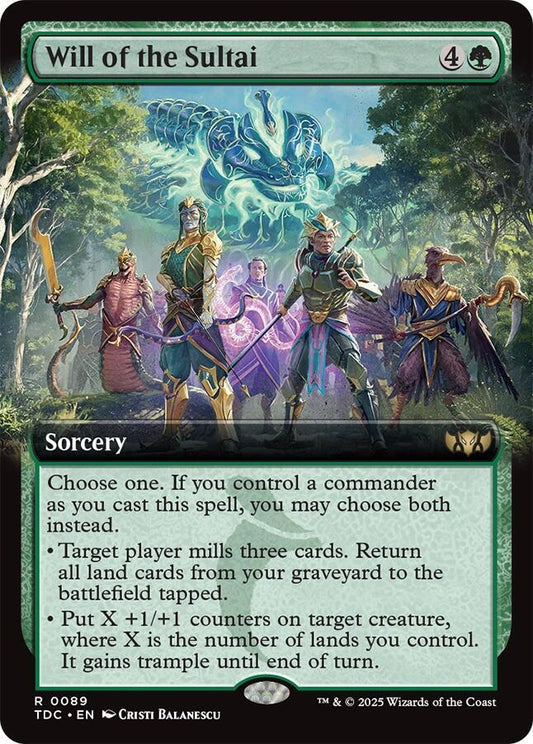 Will of the Sultai (Extended Art) - Commander: Tarkir: Dragonstorm (TDC) NM