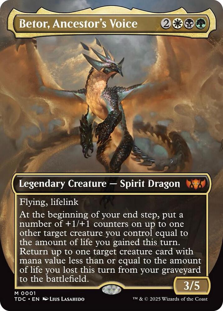 Betor, Ancestor's Voice (Borderless) - Commander: Tarkir: Dragonstorm (TDC) NM *FOIL*