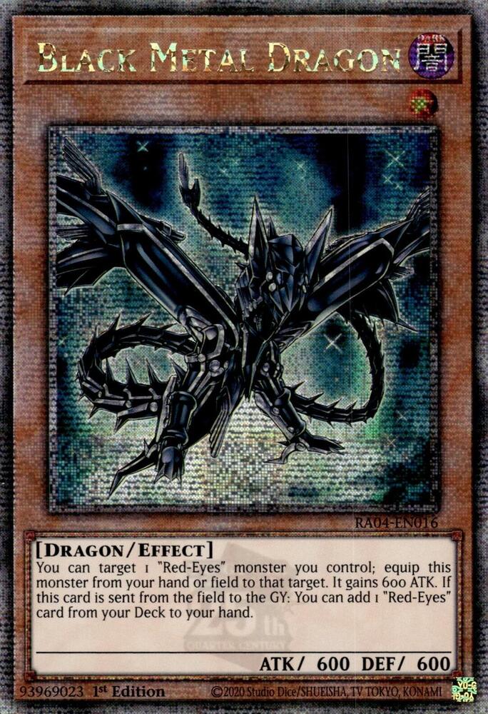 Black Metal Dragon (Quarter Century Secret Rare) - Quarter Century Stampede (RA04) NM