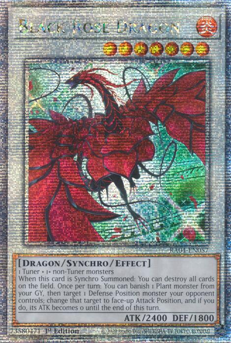 Black Rose Dragon (Alternate Art) (Quarter Century Secret Rare) - Quarter Century Stampede (RA04) NM
