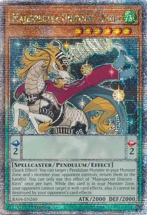 Majespecter Unicorn - Kirin (Quarter Century Secret Rare) - Quarter Century Stampede (RA04) NM