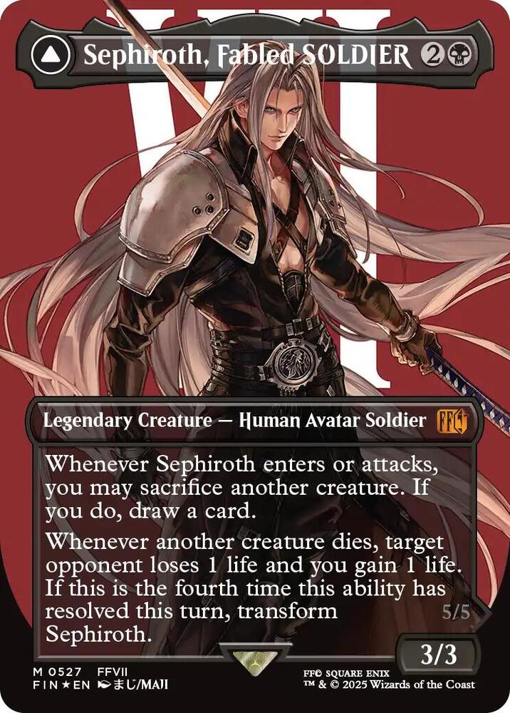 Sephiroth, Fabled SOLDIER (Borderless) (Surge Foil) - FINAL FANTASY (FIN) NM *FOIL*