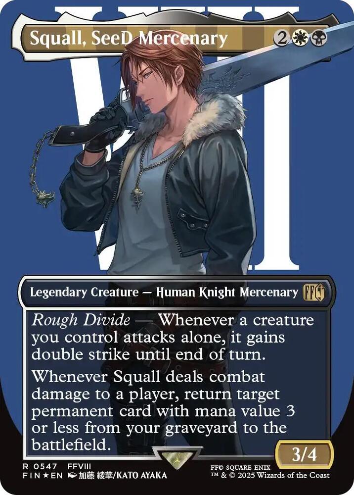 Squall, SeeD Mercenary (Borderless) (Surge Foil) - FINAL FANTASY (FIN) NM *FOIL*