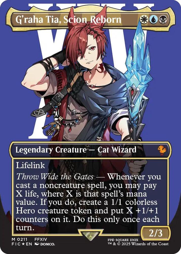 G'raha Tia, Scion Reborn (Borderless) (Surge Foil) - Commander: FINAL FANTASY (FIC) NM *FOIL*