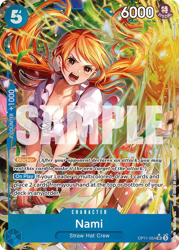 Nami (054) (Alternate Art) - A Fist of Divine Speed (OP11) NM *FOIL*