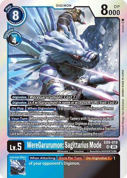 WereGarurumon: Sagittarius Mode - Versus Monsters (EX-09) NM *FOIL*