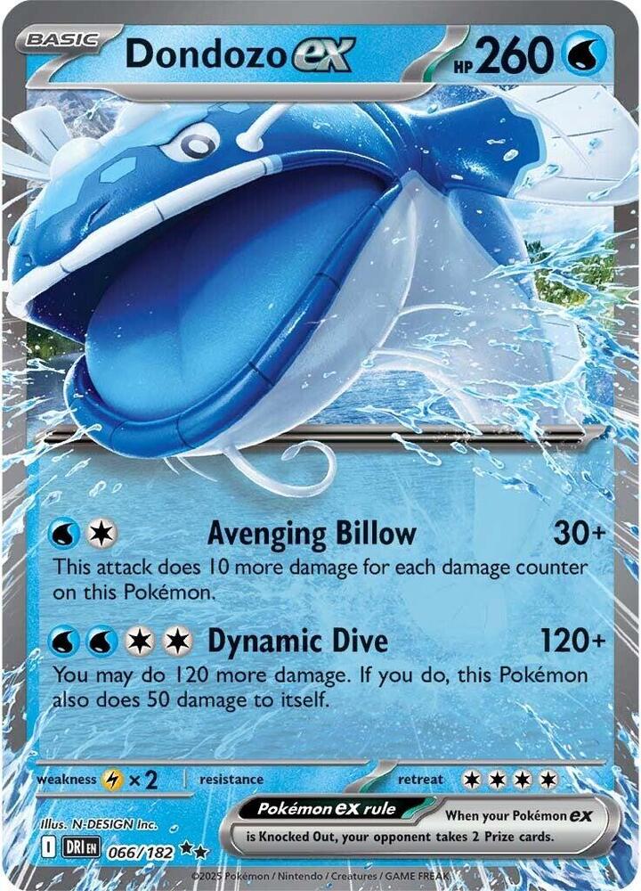 Dondozo ex - 066/182 - SV10: Destined Rivals (DRI) NM *FOIL*