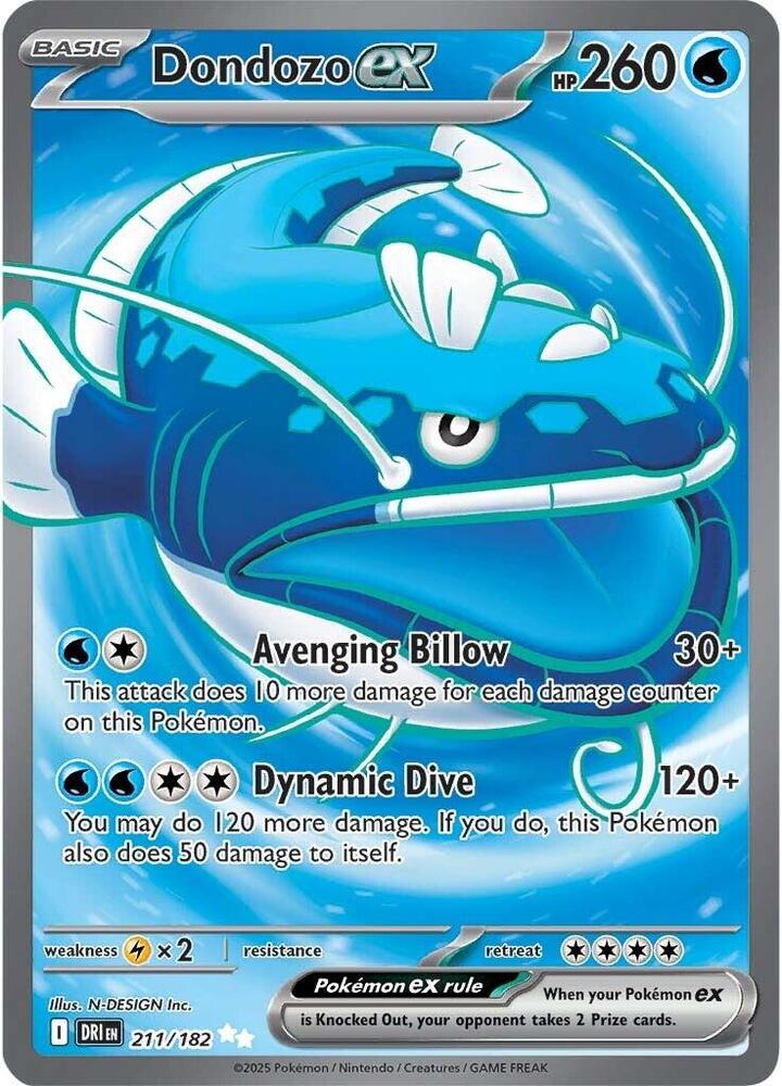 Dondozo ex - 211/182 - SV10: Destined Rivals (DRI) NM *FOIL*