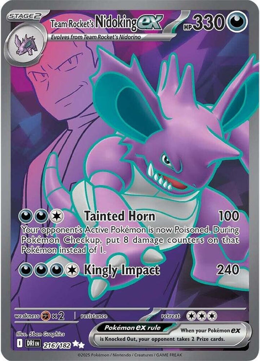 Team Rocket's Nidoking ex - 216/182 - SV10: Destined Rivals (DRI) NM *FOIL*