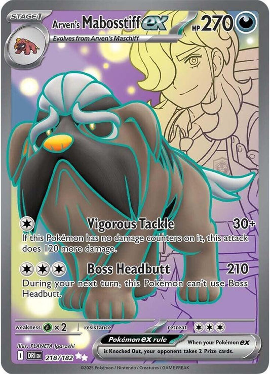 Arven's Mabosstiff ex - 218/182 - SV10: Destined Rivals (DRI) LP *FOIL*