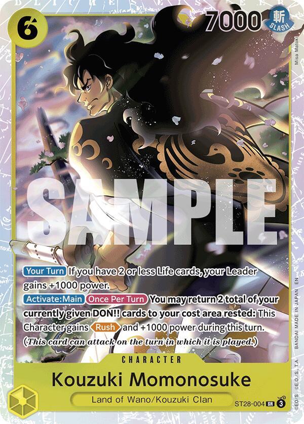 Kouzuki Momonosuke - Starter Deck 28: GREEN/YELLOW Yamato (ST-28) NM *FOIL*