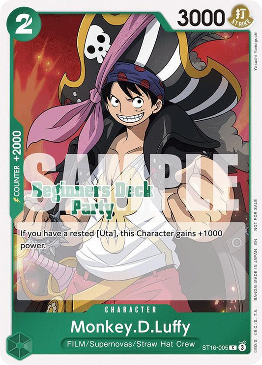 Monkey.D.Luffy (Beginners Deck Party [ST-23] - [ST-28] Participation Pack) - One Piece Promotion Cards (OP-PR) NM *FOIL*