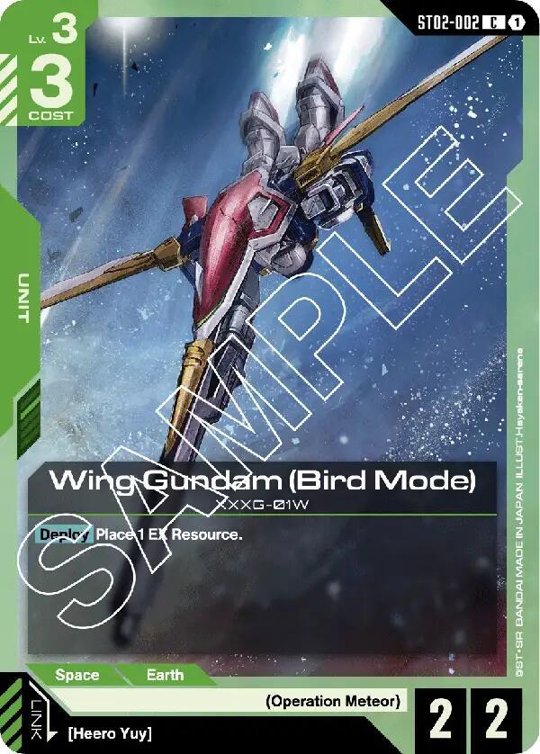 Wing Gundam (Bird Mode) - Starter Deck 02: Wings of Advance (ST02) NM