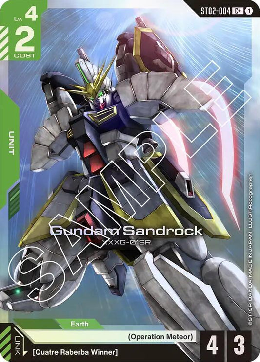 Gundam Sandrock (C+) - Starter Deck 02: Wings of Advance (ST02) NM *FOIL*
