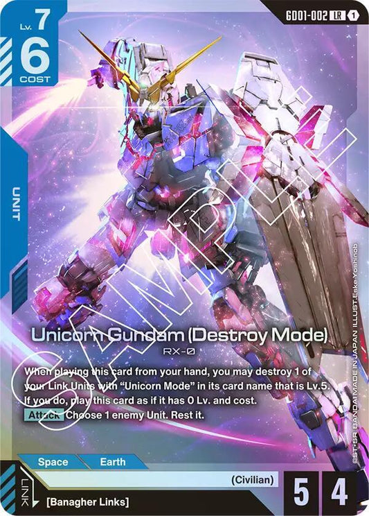 Unicorn Gundam (Destroy Mode) - Newtype Rising (GD01) NM *FOIL*