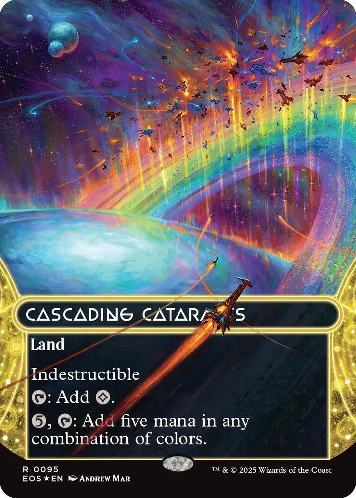 Cascading Cataracts (0095) (Borderless) (Galaxy Foil) - Edge of Eternities: Stellar Sights (EOS) LP *FOIL*