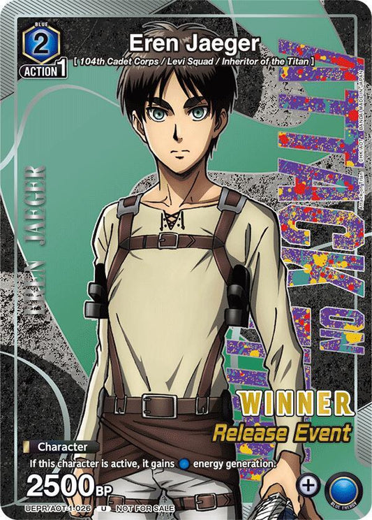 Eren Jaeger (Release Event Winner) - UE10BT: Attack on Titan Release Event Cards (UE10BT_RE) NM *FOIL*