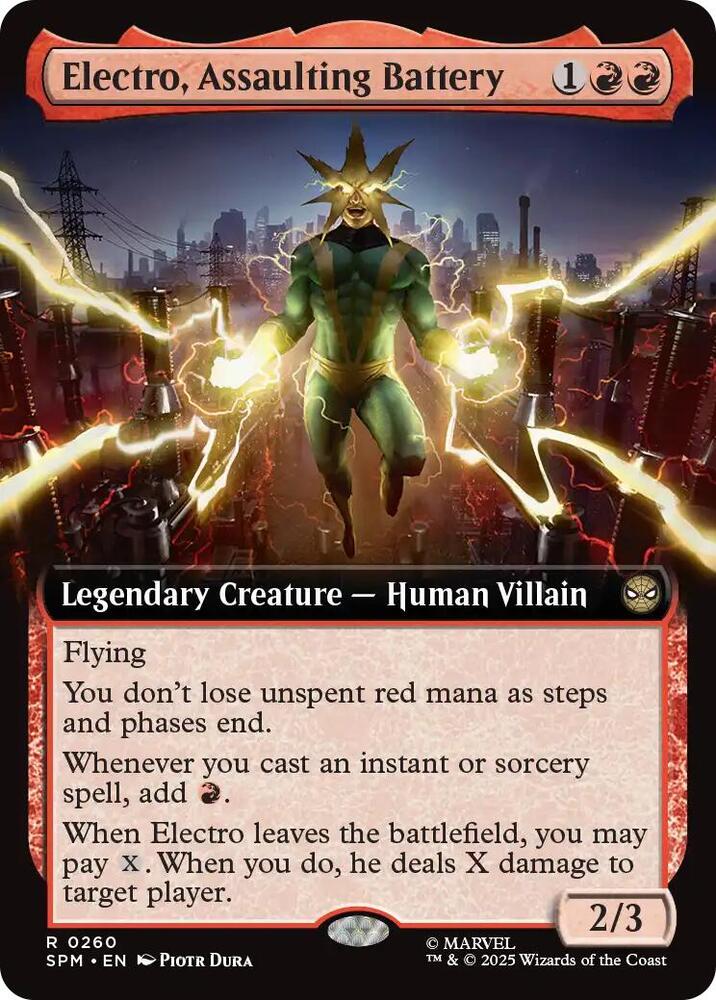Electro, Assaulting Battery (Extended Art) - Marvel's Spider-Man (SPM) NM