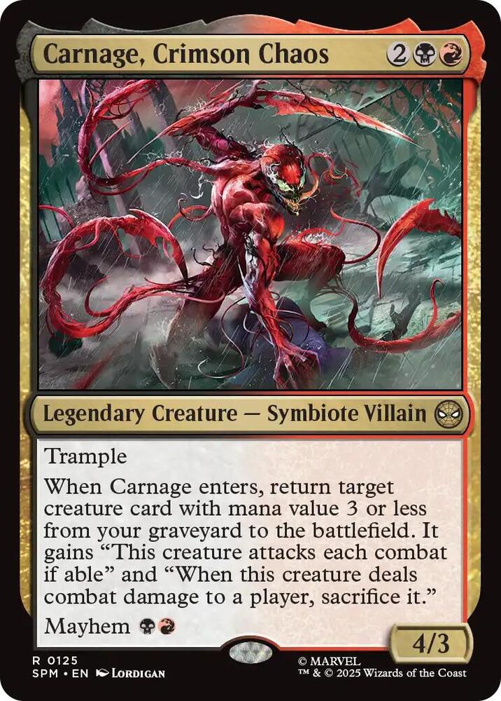 Carnage, Crimson Chaos - Marvel's Spider-Man (SPM) NM