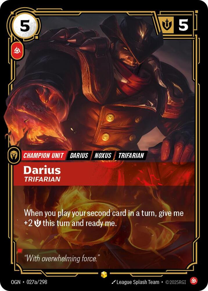 Darius - Trifarian (Alternate Art) - Origins (OGN) NM *FOIL*