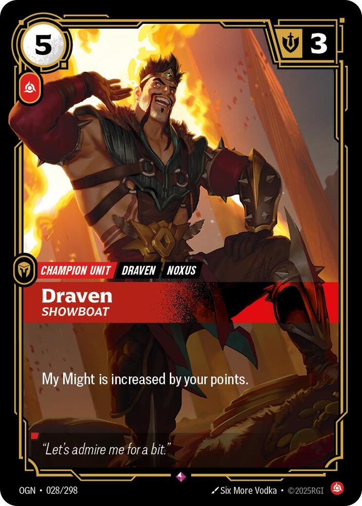 Draven - Showboat - Origins (OGN) NM *FOIL*