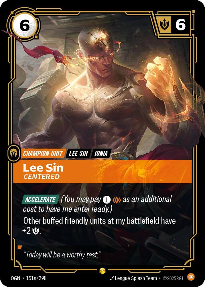 Lee Sin - Centered (Alternate Art) - Origins (OGN) NM *FOIL*