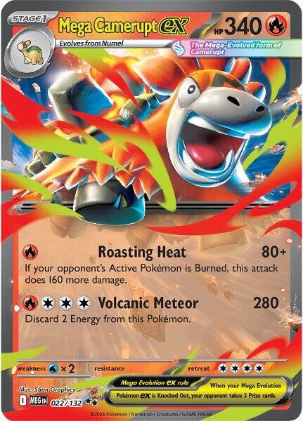 Mega Camerupt ex - 022/132 - ME01: Mega Evolution (MEG) NM *FOIL*
