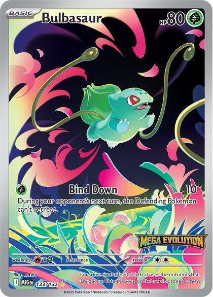 Bulbasaur - 133/132 (Mega Evolution Stamped) - Miscellaneous Cards & Products (MCAP) NM *FOIL*