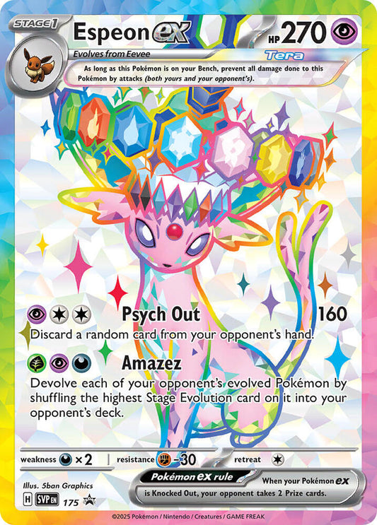 Espeon ex - 175 - SV: Scarlet & Violet Promo Cards (SVP) NM *FOIL*