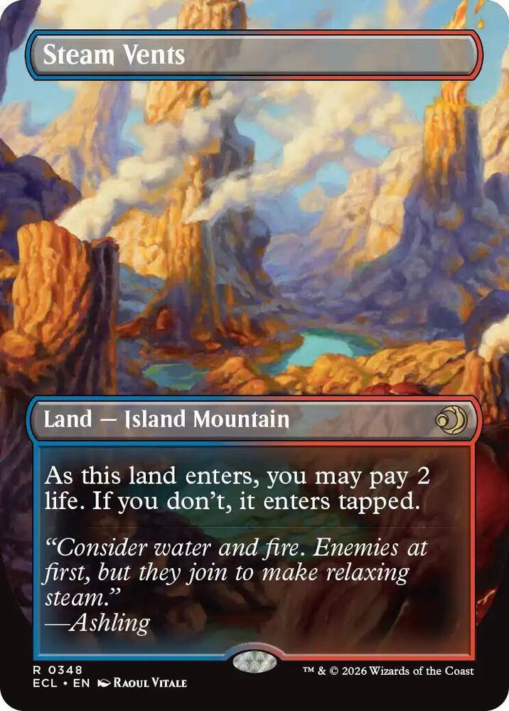 Steam Vents (Borderless) - Lorwyn Eclipsed (ECL) NM