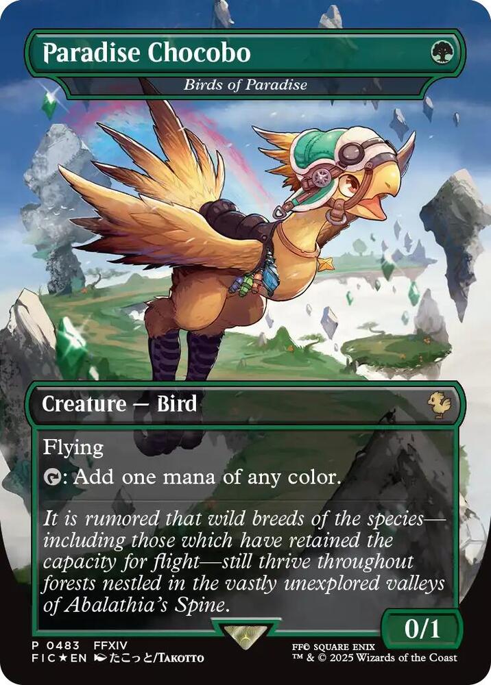 Paradise Chocobo - Birds of Paradise (Borderless) - Commander: FINAL FANTASY (FIC) NM *FOIL*