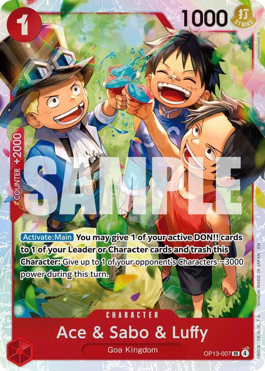 Ace & Sabo & Luffy - Carrying On His Will (OP13) NM *FOIL*