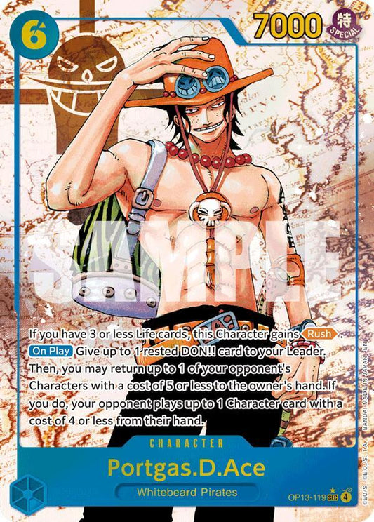 Portgas.D.Ace (119) (Parallel) - Carrying On His Will (OP13) NM *FOIL*