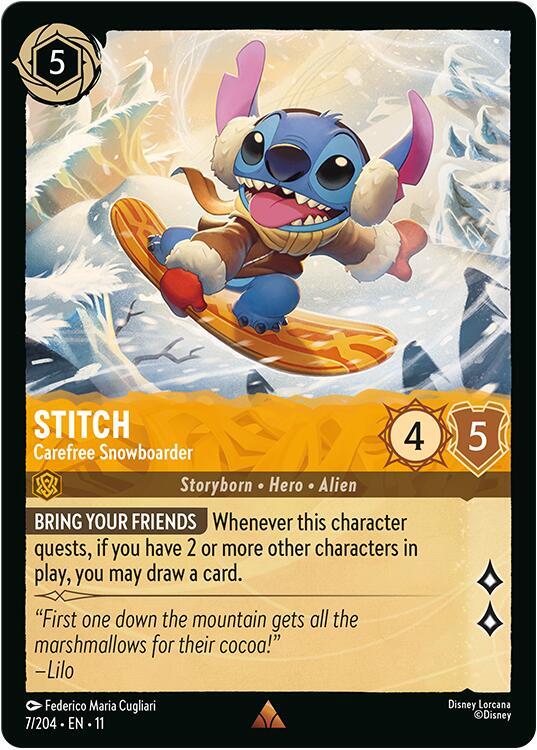 Stitch - Carefree Snowboarder - Winterspell (11) NM *FOIL*