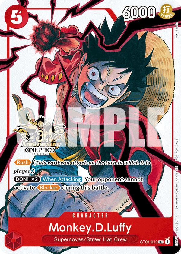 Monkey.D.Luffy - ST01-012 (3rd Anniversary Tournament 3 Brothers Pack) - Carrying On His Will: 3rd Anniversary Tournament Cards (OP13 ANN) NM