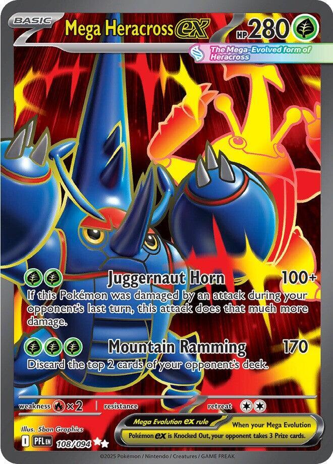 Mega Heracross ex - 108/094 - ME02: Phantasmal Flames (PFL) NM *FOIL*