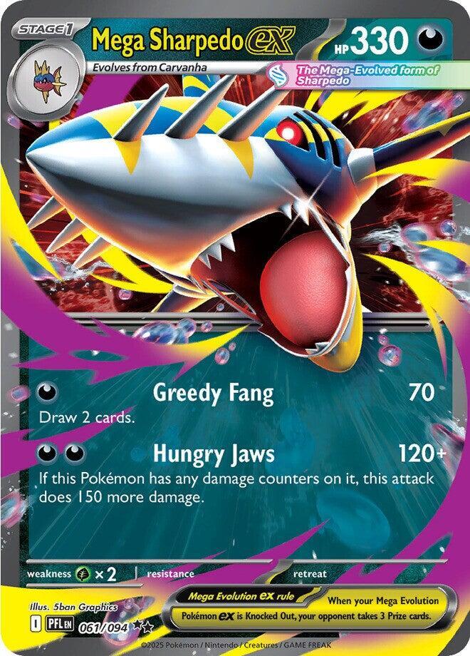 Mega Sharpedo ex - 061/094 - ME02: Phantasmal Flames (PFL) NM *FOIL*