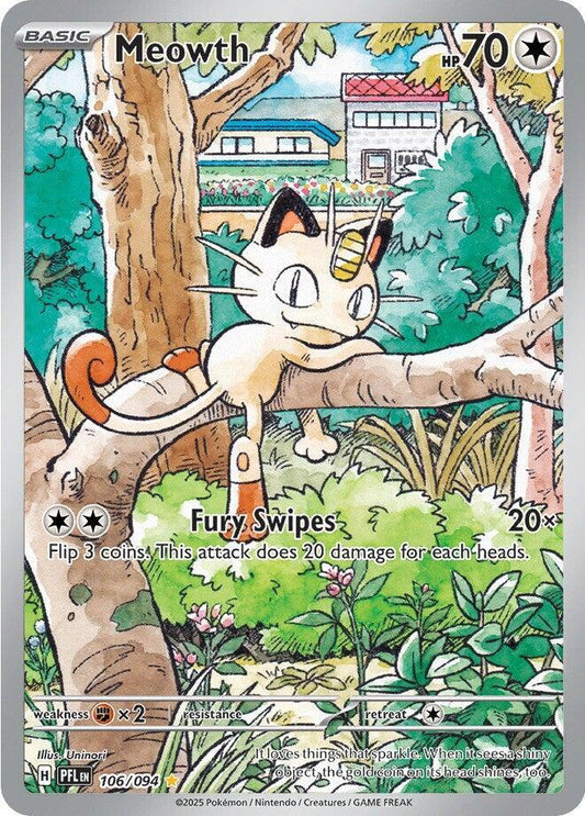 Meowth - ME02: Phantasmal Flames (PFL) NM *FOIL*