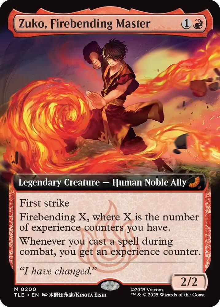 Zuko, Firebending Master (Extended Art) - Avatar: The Last Airbender: Eternal-Legal (TLE) NM *FOIL*